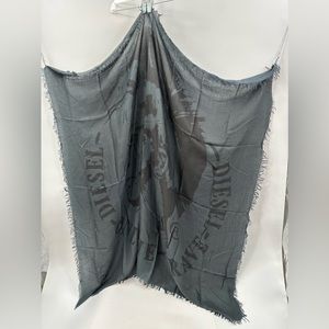 Diesel Large Lightweight Gray Neck Scarf 48”x49” (B6)